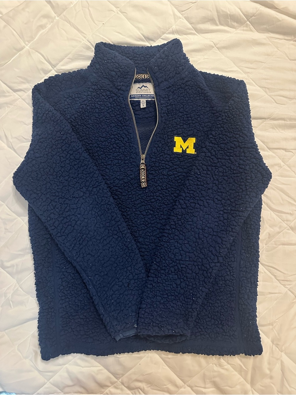 University of Michigan Wolverines Sherpa Quarter-Zip Fleece Sweatshirt